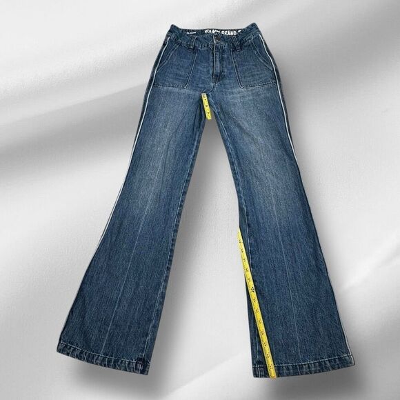 Vintage 90s Volcom Wide Leg Flare High Rise Flare Denim Jeans Women’s Size 1 - Picture 10 of 16